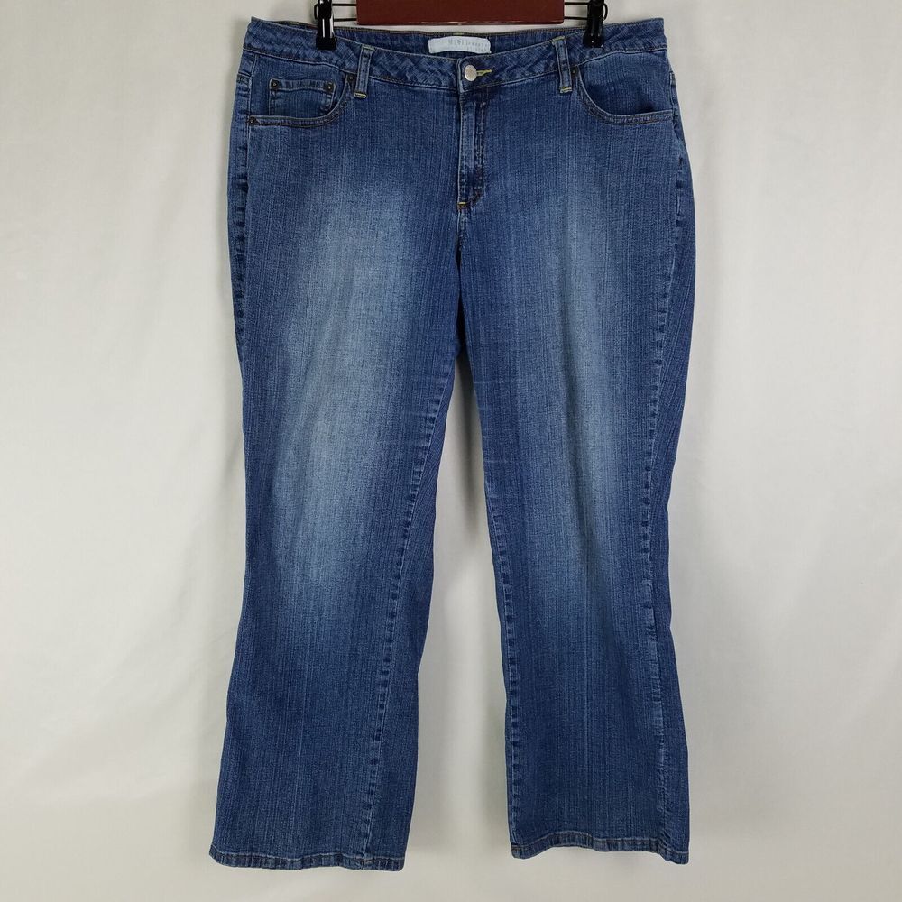 Mixit Jeans Womens‎ 18W Blue Mid Rise Bootcut Medium Wash Denim W36 x L27.5